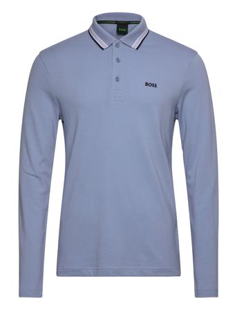 Plisy Polos Long-sleeved Blå BOSS*Betinget Tilbud