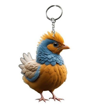 Cartoon Animal Chicken Rooster Series Pendant akryl nøkkelring