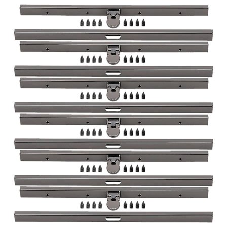 6 stk. Metal Tegnebogsramme Lige Side Taske Tilbehør Hardware Tilbehør Jern Letvægts 19cm (pistolgrå)