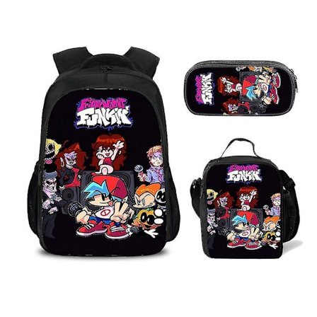 3 Pcs/set Friday Night Funkin School Bag Anime Backpack Water-proof Satchel With Pencil Bag Messenger Bag