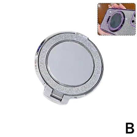 Glitter Magnetisk Støtte Etui Spejl Ring Cover
