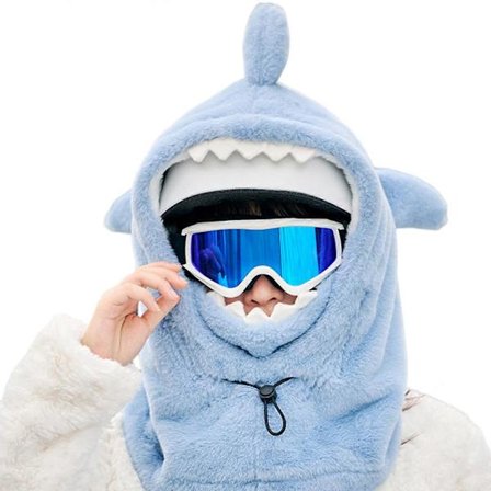 Shark Styles Skimaske Hjelm Cover Plys Pullover Trapper Hat til Varme Vintersportsaktivitet Ski Hovedbeklædning Hvid