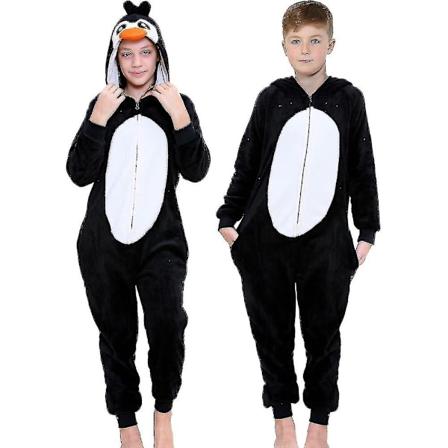 Lasten unisex-superpehmeä fleece-pingviini Onesie Nw1-WELLNGS 0 9-10 Years