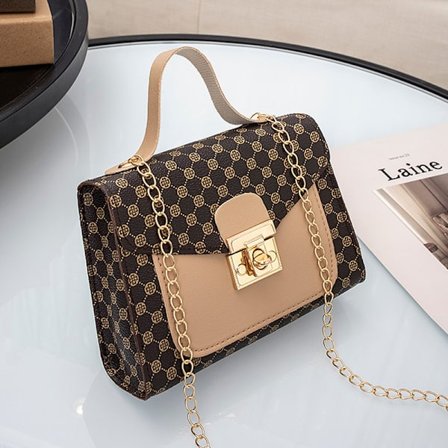 Sömnad Kvinnor Crossbody-väska Kvinnliga Clutch-väskor Kaffe