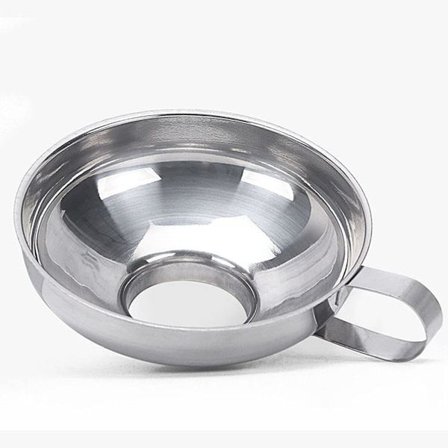 Konserveringsbeholder i rustfritt stål for brede og vanlige glass, 1 stk. Konserveringsutstyr for kjøkken, trakt for syltetøyglass med håndtak (stor)