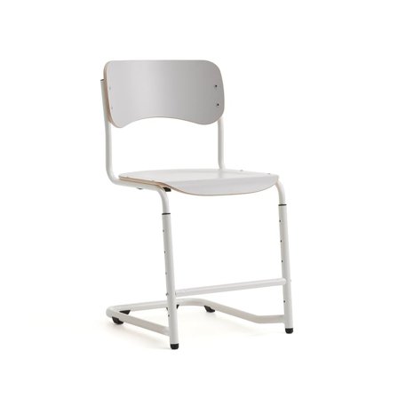 Student chair ELEVATE, adjustable height: 460-640 mm, white/grey