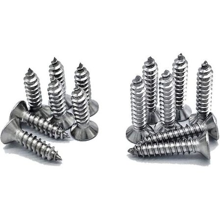 200 stk M4 Rustfritt Stål Selvskruende Phillips Flatt Hode Skruer DIY Treskruer (100 stk M4 X 16mm