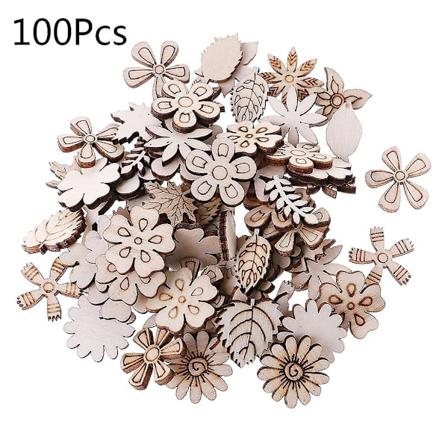 100 st/set Blommor Löv Naturliga Träskivor Fotografi Rekvisita Jul Dekor