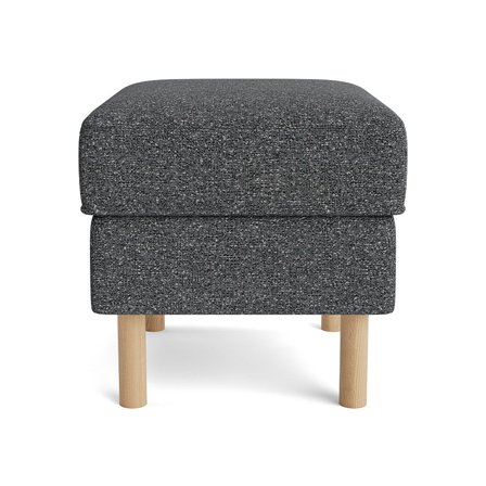 Lumo Pouf Hocker Grau/Blau, modernes Design, meliertes Muster, bequeme Polsterung, stabile Standbeine, komfortabler Sitzhocker, Größe 43cm.