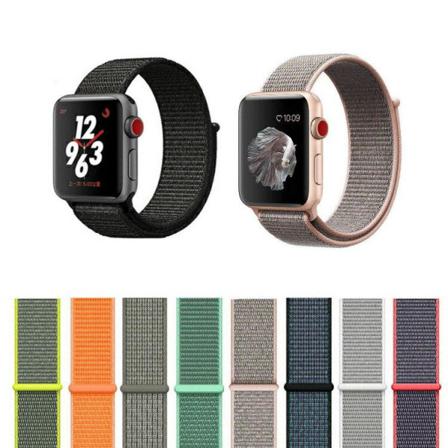 Apple Watch Nylon Sportloop Armband Kardborreband 38/40/41 Lightpink Ljusrosa