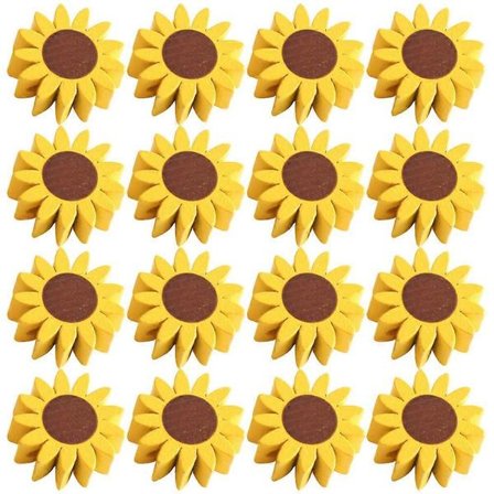 50 stk DIY Træperler Solsikke Løse Perler med Hul til Håndværksfremstilling