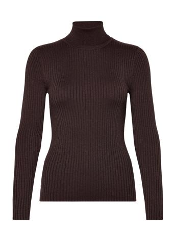 Slflydia Ls Knit Rollneck Lurex B Selected Femme Brown