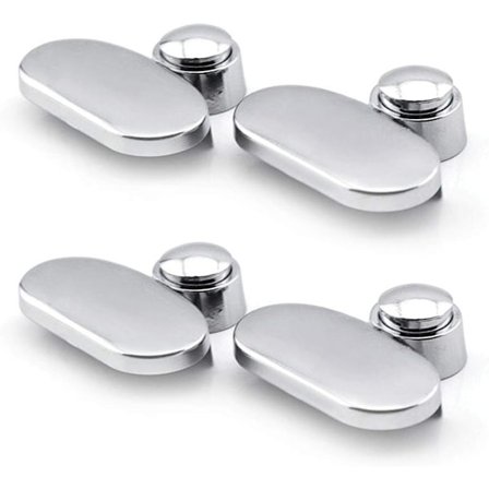 Kitchen-dream 4 st Spegelklämmor, Zinklegering Flytande Glasklämma, Spegel- och Glasupphängningskit Väggfästeklämmor