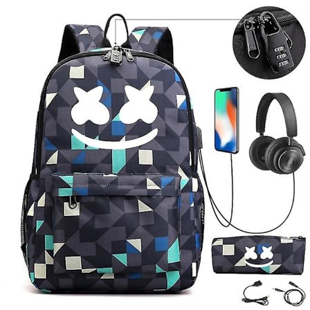 Dj Marshmello Rygsæk Børn Skole Taske Kvinder Rygsæk Teenagere Skole Tasker Lærred Studerende Til Dreng Pige Børn Taske