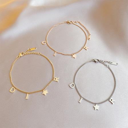 Korea Ny Mote Brev Stjerne Anheng Armbånd Kvinne Enkelt Vintage
