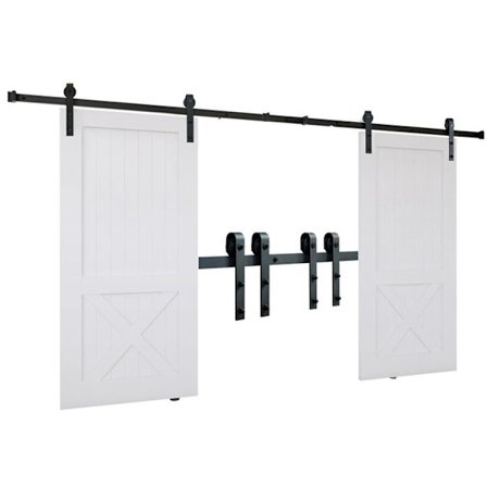 Sæt af hardware til skydedør- Duoku- 8 fod- Robuste skinne på 150 kg- Glat og stille J-hjul