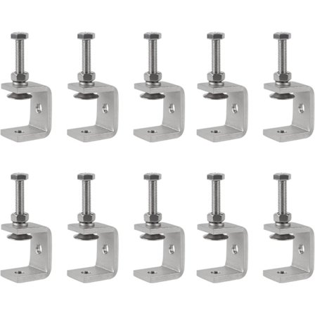 10 stk C-klemmer i rustfritt stål 30MM Heavy Duty C-klemmebrakett S