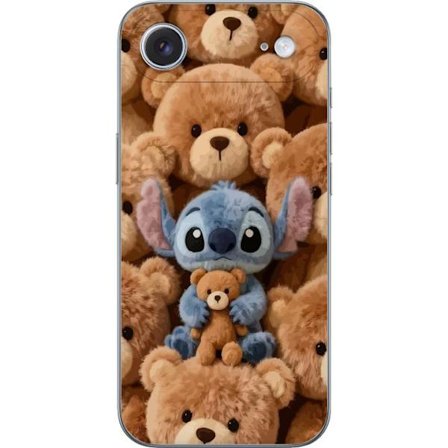 Kompatibel Mobilcover til Apple iPhone 17 Air Stitch omgivet af brune teddybjørne med en lille teddybjørn i armene i en sød og hyggelig kawaii-design