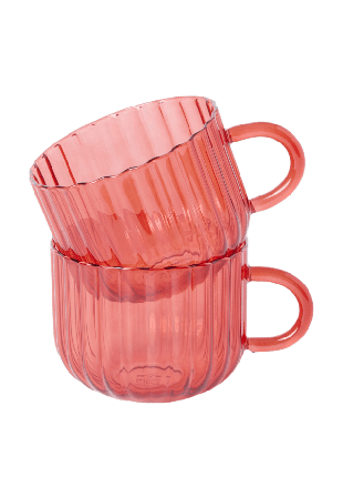 Åhléns Home Glaskopp RILL 40 cl, 2-pack Muggar & koppar Röd ONESIZE