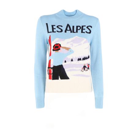 Saint Barth, Round-neck Knitwear Blauw, Dames, Maat:L
