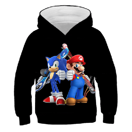 Mario Barn Hoodies Hood Sweatshirt Jumper Pullover Top