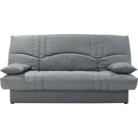 THELMA 3-sits bäddsoffa - Mellangrått Soro-tyg - Säng 125x190 cm - L190 x D92 x H96 cm