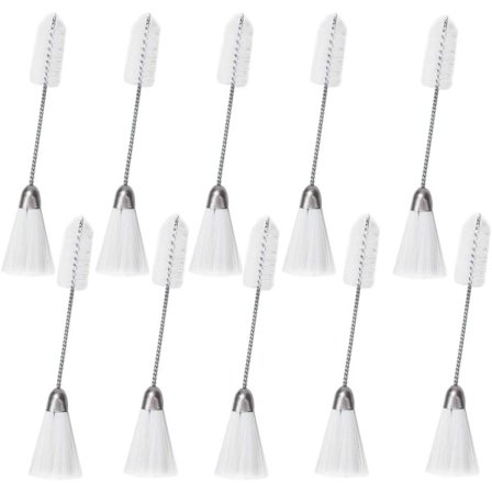 10 stk 2-Enders symaskin rengjøringsbørste, nylon rustfritt stål