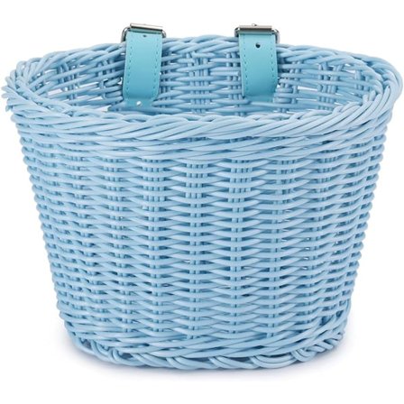 Front Plastik Rattan Cykelkurv, Front Styr Lastkurv Opbevaring, PE Flet Cykel Justerbar Håndvævet