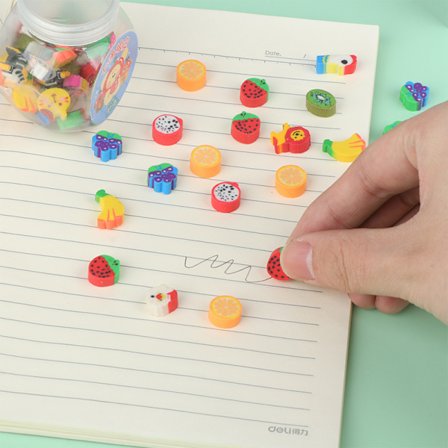 50 st/ set e Rubber Eraser Animal Fruit Pencil Erasers Student O