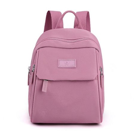 Vattentät ryggsäck Nylon tygväska Mode ryggsäck dam Casual student skolväska Stor kapacitet Pendlar resväska Daypack Dark pink