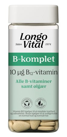 Longo Vital B-Vitamin - B-komplet, alle B-vitaminer + Ølgær 180 stk, Helse & Madvarer, B-vitamin, Øvrige