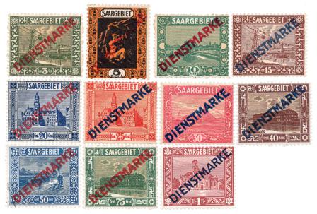 Tyskland/Saar 1922 - MICHEL D1I-D11II - Ubrugt