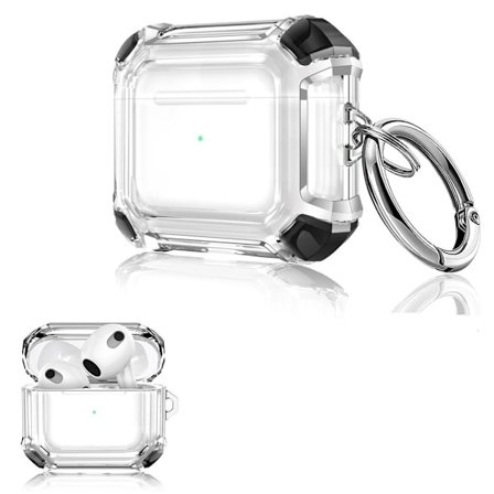 AirPods kaksivärinen TPU-kotelo avainrenkaalla - Musta