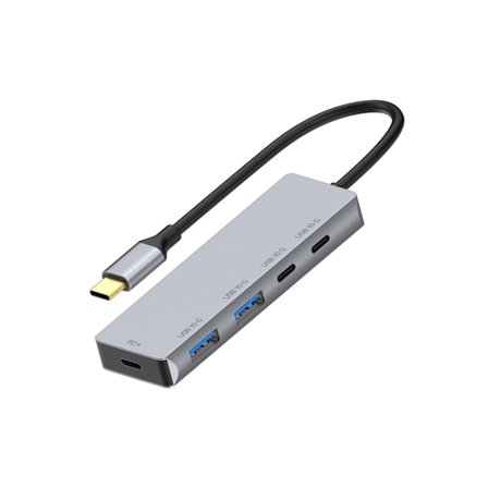 10 Gbps USB C 3.2 Hub, 4-Port USB 3.2 HUB med 2 USB-C 3.2 och 2 USB-A 3.2, 100W PD Snabbladdning för MacBook Pro, MacBook Air, Laptop