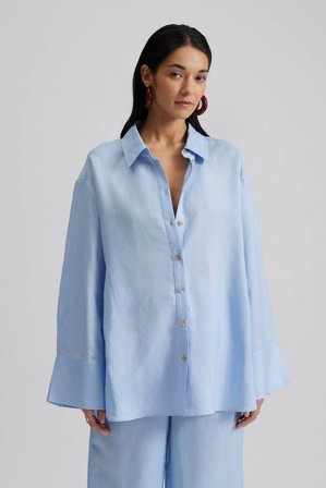 Malina - Plum skjorta - M - Pastel Blue