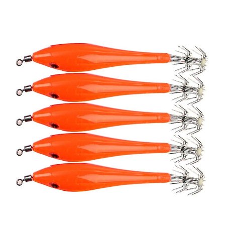 5 kpl Kalastussyöttejä Käyttökelpoisia Kannettavia Luovia Yövalaisevia Kalastuskoukkuja Syvänmeren Koukkuja Muoviset Vieheet Kalastajille