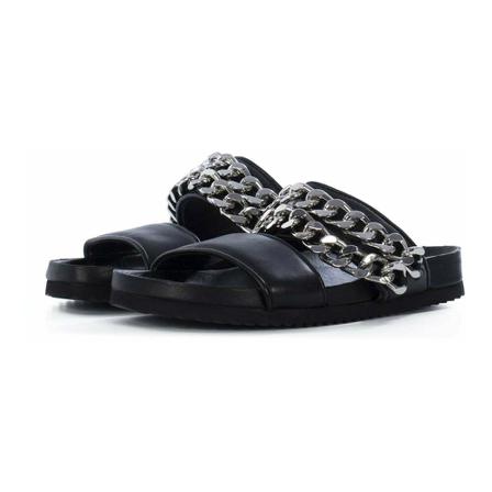 Toral, Flat Sandals With Double Chain Czarny, Kobieta, Rozmiar: 41 EU