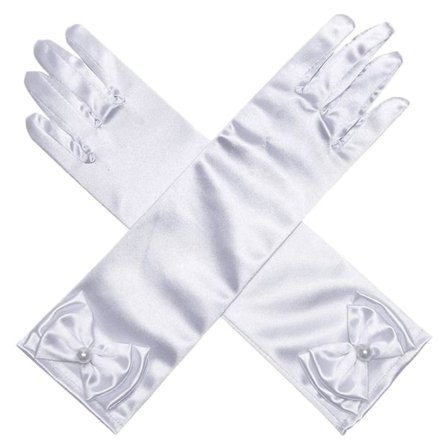 Barn Långa Handskar Full Finger Vantar VIT