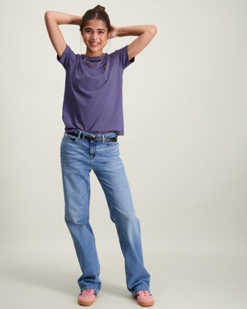 Lyle & Scott Plain T-shirt Blauw T-shirts Meisjes - Kids Brand Store