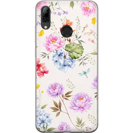 Yhteensopiva Puhelinkuori Huawei Huawei P smart 2019 Kukkakuviota käsinmaalatuilla kukilla, perhosilla ja hyönteisillä romanttiseen skandinaaviseen