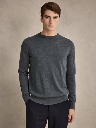 John Henric Men's Marineblau Pullover Regular Fit Size M