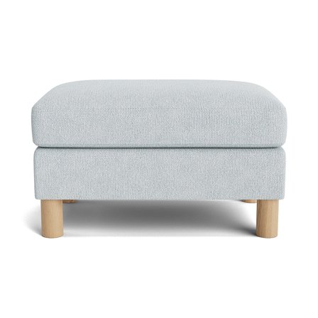Haven Pouf in Aragon Kristallblau, moderner Polsterhocker 44cm, skandinavisches Design, bequemer Sitzhocker für Wohnzimmer und Schlafzimmer
