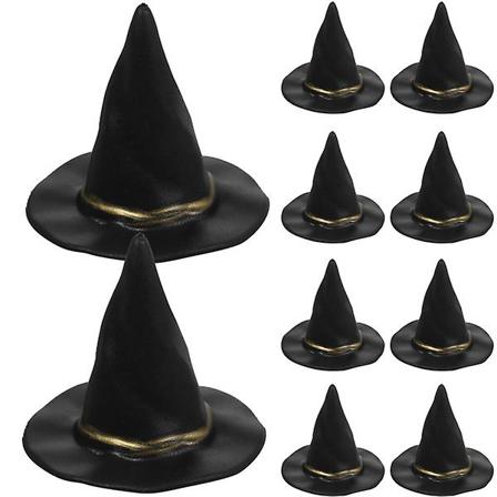 10 stk Miniatyr Dukkehustrollhatter Mini Halloween Trollhatter Dukkehustrekost