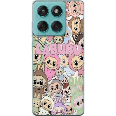 Yhteensopiva Puhelinkuori Motorola Edge 60 Fusion Ruusunpunainen kawaii-kompositio, jossa on söpöjä piirrettyjä hahmoja ja pehmeitä muotoja