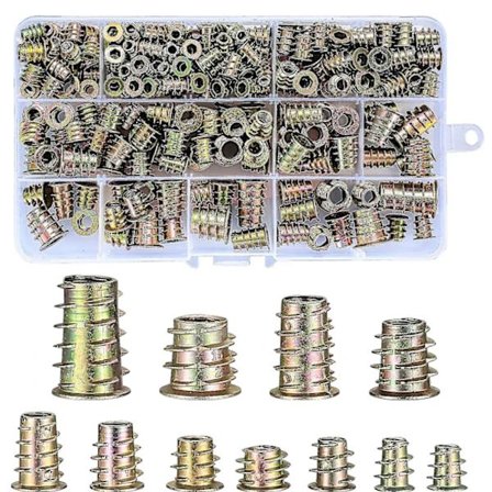 230 stk Skruinnøtter, M4/m5/m6/m8/m10 Sinklegeringer, Heks Sokkelmutter, Innvendige Skruer For Tre Møbler