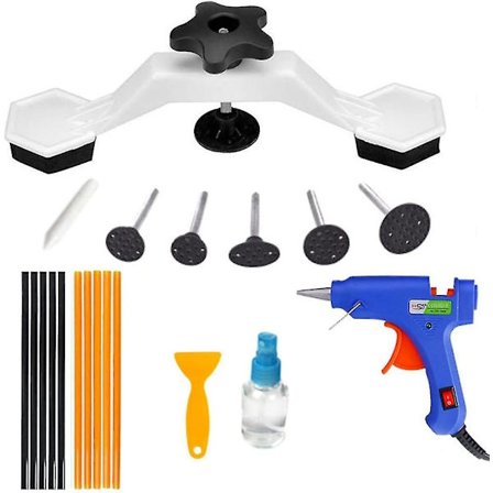 Værktøjer til fjernelse af buler på karosseriet, sæt til reparation af buler med limstifter og limsmeltepistol til reparation af buler på 