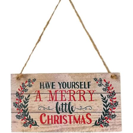 Ha en Glad Jul Trävägg Dörrskylt Skyltar Juldekoration Hängande 20 X 10 X 0.5cm