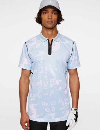 J. Lindeberg Miro Print Polo - Blue - S