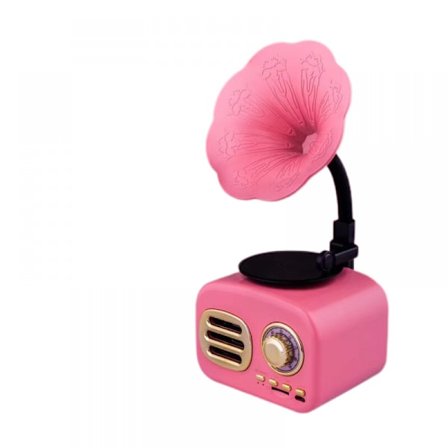 Retro Bluetooth-kompatibel högtalare Bärbar Mini Trådlös Grammofonspelare Högtalare med TF-kortplats Bärbar laddning rosa högtalare