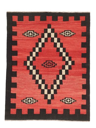 Kelim Modern Teppich Moderner Schwarz/Rot (Wolle, Afghanistan)